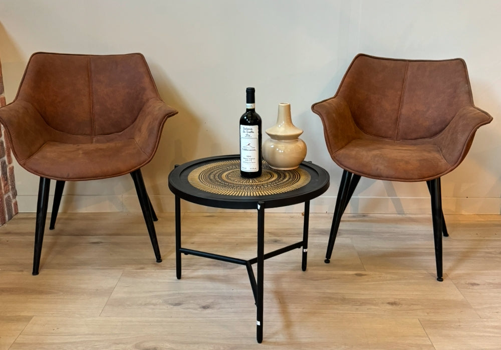 Stoel cognac (set van 6)