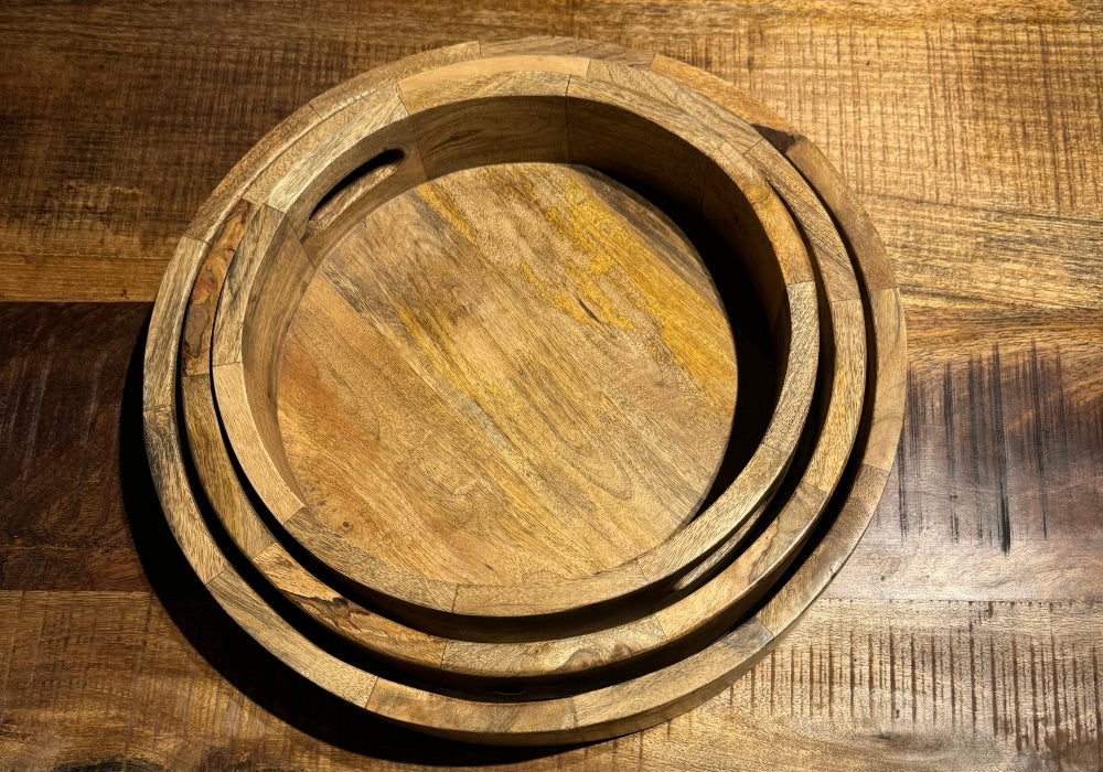 Dienbladen hout Drunen (set van 3)