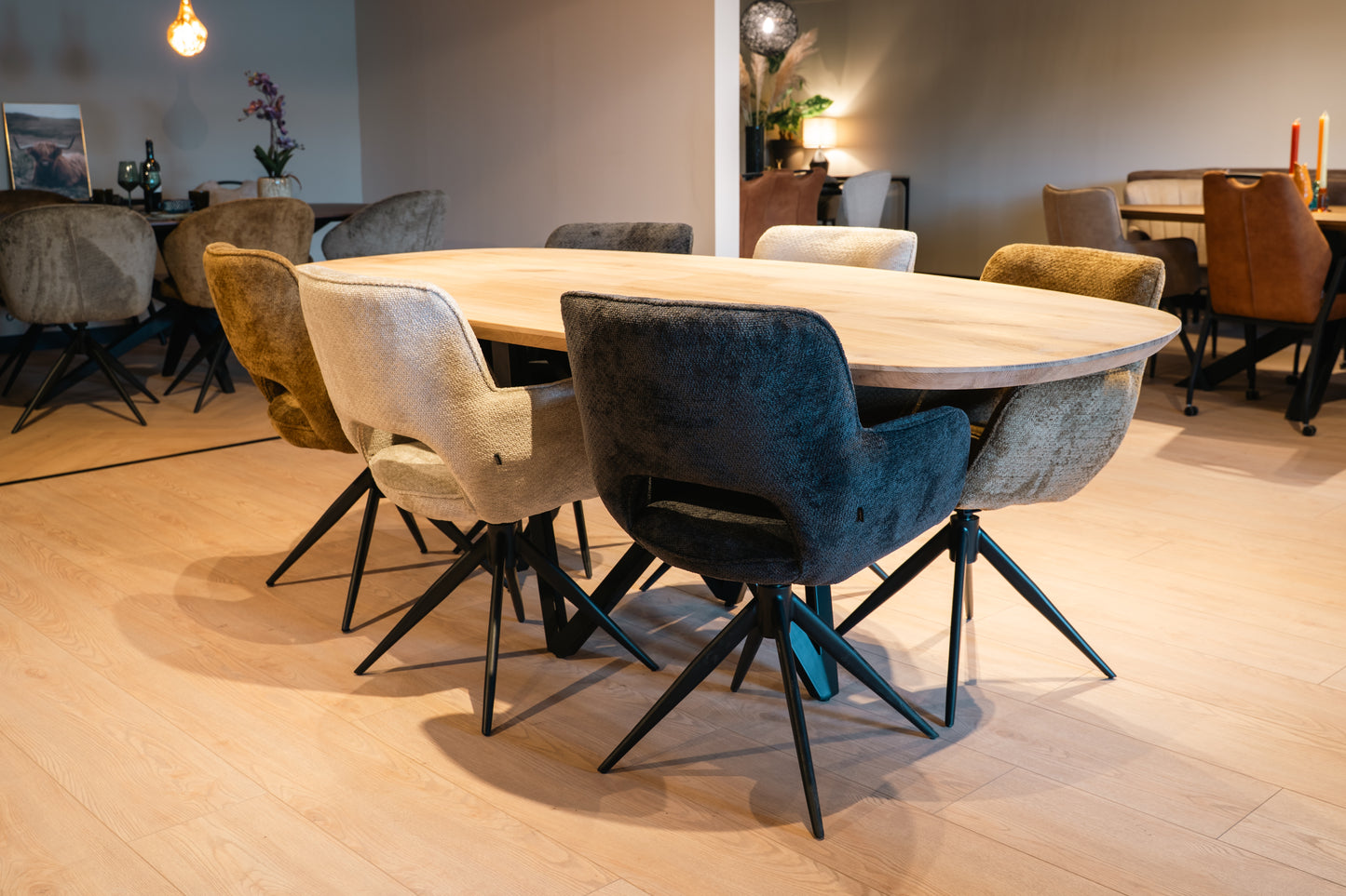Massief Eiken Deens Ovalen Tafel