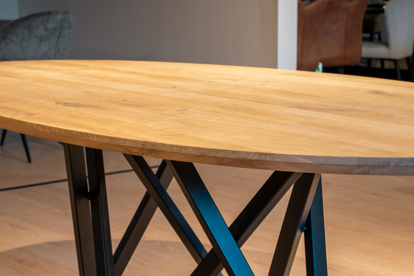 Massief Eiken Ovalen Tafel